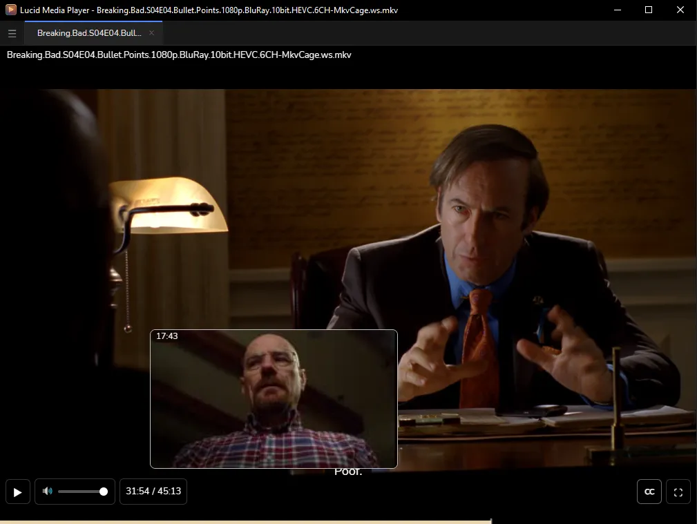 Lucid Media Player — video playback with seek bar